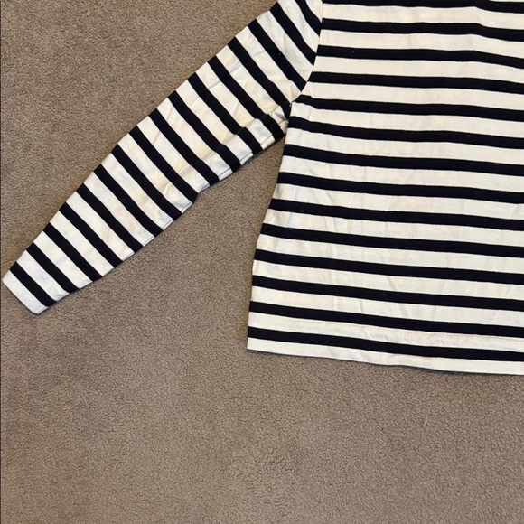 Talbots Navy and White Striped Button-Down Shirt - Picture 9 of 9